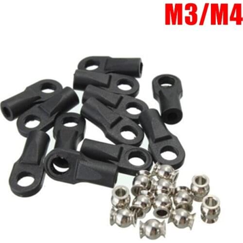 SWMAKER 12pcs M3 M4 rod end ball joint kit for DIY kossel 3D printer Rostock Kossel TRAXXAS Rod Ends w/Hollow Balls Large Revo
