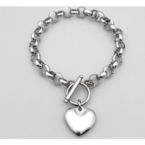 Titanium Steel Bracelet Heart Shaped Stainless Steel Jewelry Simple All-match Bracelet Hot Sale