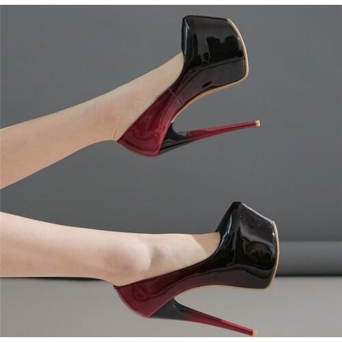 AGODOR extreme high heels platform Pumps 16cm sexy Stiletto stripper heels pumps designer party ladies shoes plus size 47 48