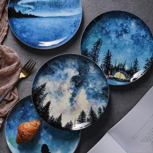 Creative Breakfast Plate Western Steak Plate Snack Plate Fruit Plate 8 Inch Star Bone China Dinner Plate Tableware