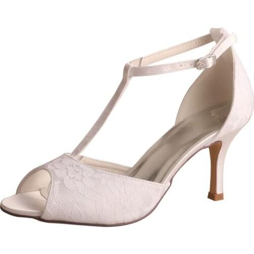 Venus Lure White Stilleto Heels Glitter T-strap Party Wedding Sandals 8CM Heel