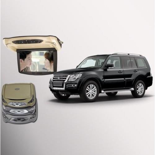 BigBigRoad Flip Down Monitor For Mitsubishi Pajero Car Roof Mounted in car Digital Screen Support HDMI USB FM TV Game IR Remote