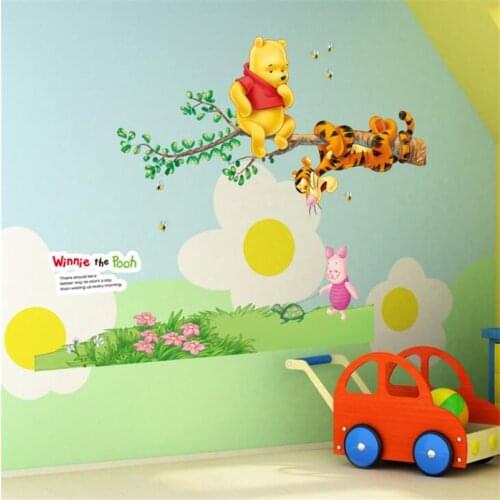 Vivid Cartoon Winnie the Pooh Wall Sticker Living Room Bedroom Wall Decor Anime Poster wall stickers for kids rooms