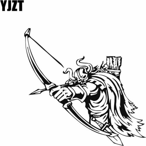 YJZT 13.6*13.2CM Brave Strong Cool Viking Warrior Covering The Body Fashion Car Sticker Decal Black/Silver Vinyl C20-1669