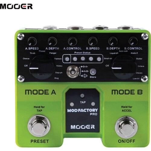 MOOER Mod Factory Pro Guitar Effect Pedal 2 Independent Processing Modules 16 Modulation Effects Dual Footswitch Pedal