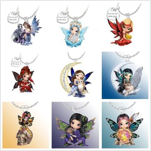 Pendant Necklaces for Women Resin Wing Flower Fairy Butterfly Necklace Cute Animal Anime Cartoon Choker Necklaces New Jewelry