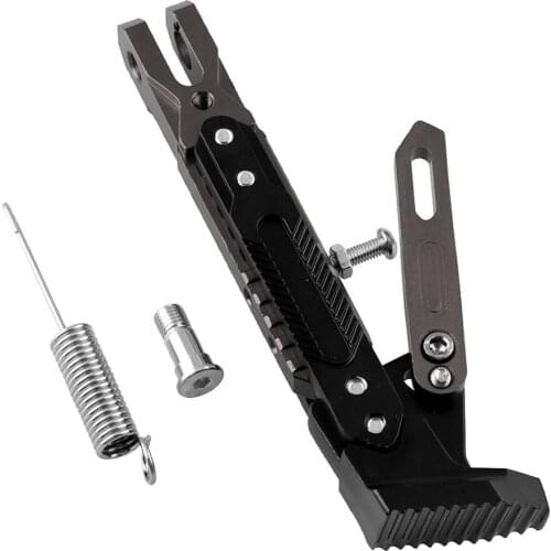 1 Set Universal Motorcycle Kickstand Adjustable Foot Side ATV Titanium Color