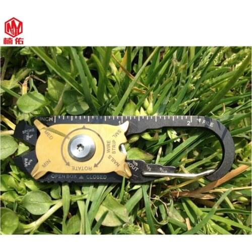 1PCS 20 In 1 Outdoor Camping Bottle Opener Portable Screwdriver EDC Gadget Mini Ruler Multi-Function Rope Cutter Keychain
