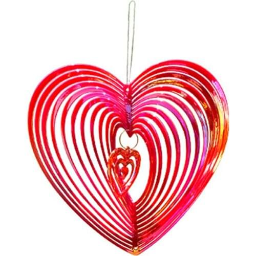 1 X Wind Spinner 20cm*20.5cm Heart Wind Spinner Beating Wind Catcher For Yard Garden Decor Outdoor Hanging In Stock