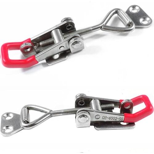 2Pcs GH-4002-SS Stainless Steel Adjustable Toggle Locking Clamp Door Bolt Type Pull Action Latch Hand 220kg Woodworking Tool