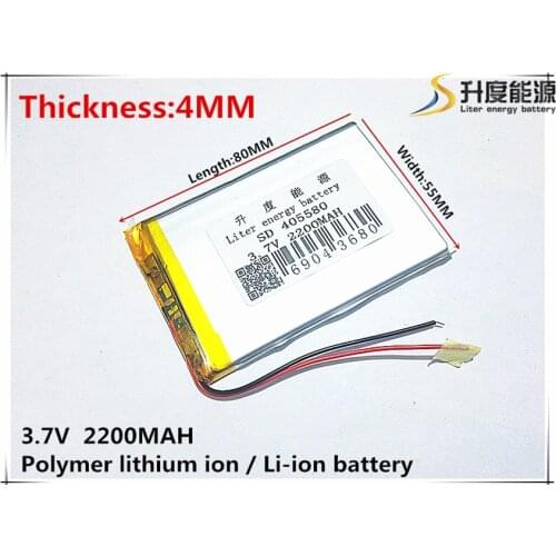3.7V,2200mAH,[405580] PLIB; polymer lithium ion / Li-ion battery for GPS,mp3,mp4,mp5,dvd,bluetooth,model toy
