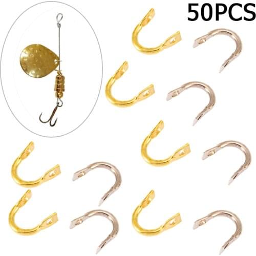 50pcs/pack U-shaped Ring Fishing Spinner Ring Easy Spin Size Stainless Steel Corrosion Resistance U Shape Wheel Pesca Tackle