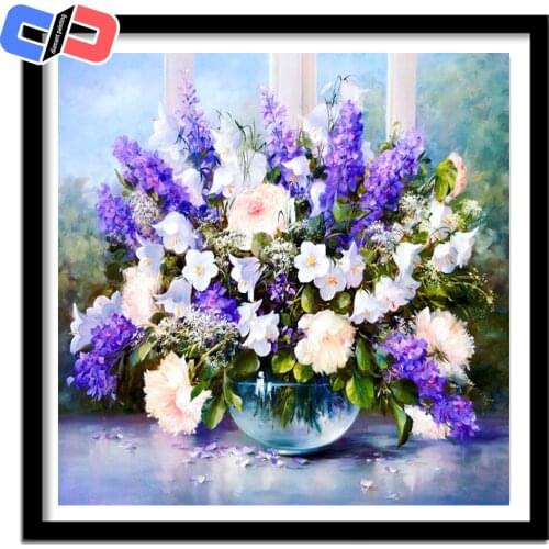 Diamont Art Painting 5D DIY Diamond Flower Arrangement Flower Vase Cross Stitch Diamond Embroidery Mosaic Diamond Home Decor