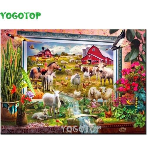 5D DIY Diamond Painting Farm animals Diamond Embroidery horse cow sheep full square round drill DIY Mosaic cross stitch YY4605