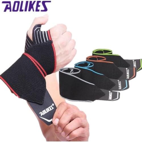 High quality 2pcs/lot Sport Wristband Adjustable Wrist Brace Wrap Bandage Support Band Gym Strap Safety sports wrist protector