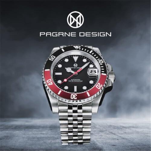 Pagan Design Top Brand 2021 Sapphire 100 Meter Waterproof Clock Pagani Stainless Steel Precision NH35a Watch reloj hombre