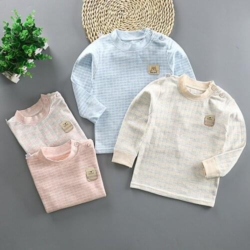 Children Cotton Long-sleeved T-shirt Boys Girls Shirt Spring Autumn Winter Clothes Baby T-shirts Long Sleeve Top Pajamas Pijamas
