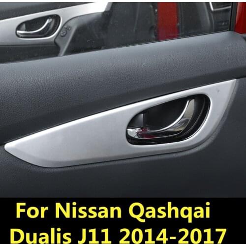 For Nissan Qashqai Dualis J11 2014-2017 Interior decoration Door Handle Bowl Cup Protective covering Cover ABS Chrome styling