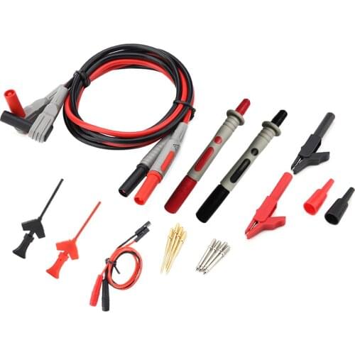 P1300C Electronic Digital Multimeter Test Leads With Clips Replaceable Probe Tips Set Multimeter Test Pen