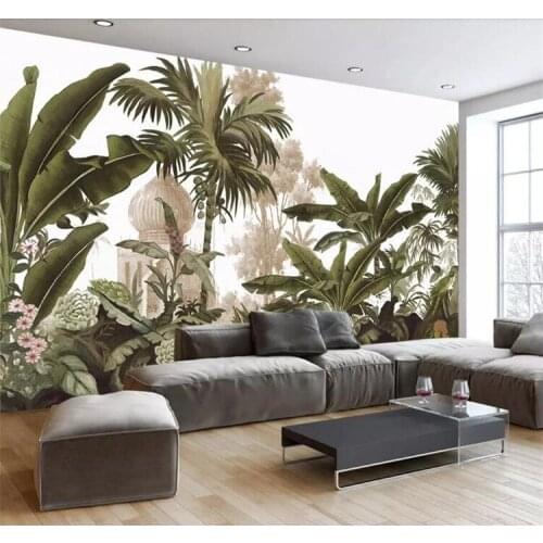 European Style Retro 3D Mural Wall Paper Rain Forest Plant Fresco Living Room Restaurant Background Wall Painting Art Wallpapers