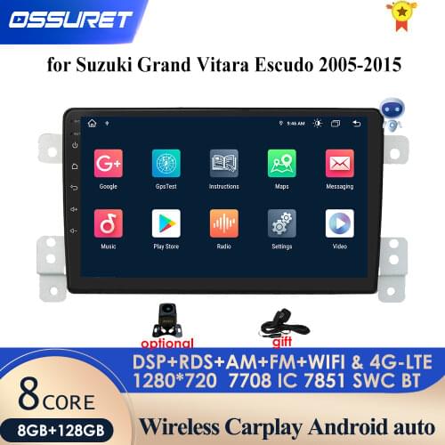 Ossuret Android 9" Head Unit For SUZUKI GRAND VITARA/Escudo 2005 2006 2007 2008-2015 Radio Audio Car GPS Multimedia Player 2DIN