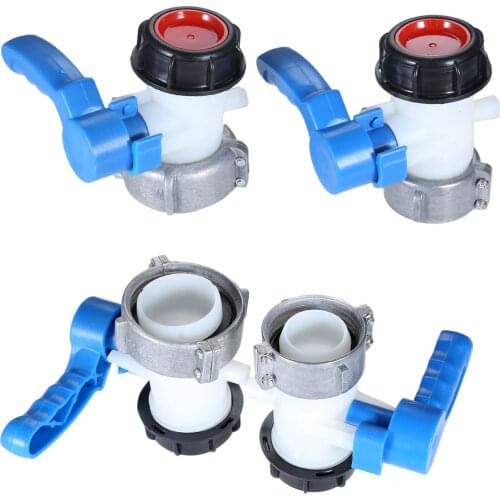IBS Water Tank Valve DN40/62mm DN50/75mm Plastic+Aluminum Alloy Adapter Outlet Control Garden Tool Connectors Hose Pipe part