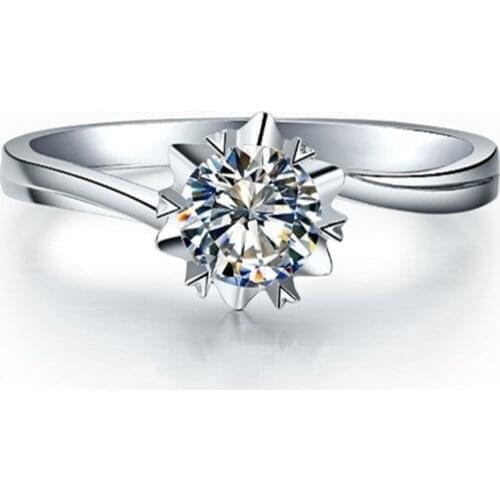 Solid Platinum PT950 Ring D Color VVS1 1CT Diamond Engagement Rings Lovely Birthday Gift For Lady Great NOBLE Ring