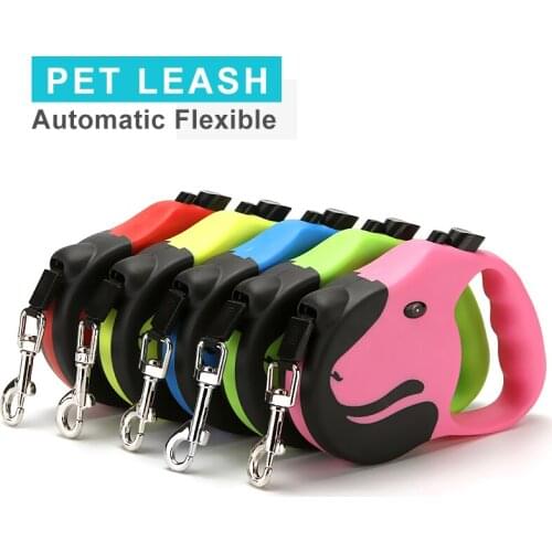 Multi Colors Dogs Automatic Flexible Leash Shock Resistance Plastic Nylon Pet Cat Leash Dog Accessory Retractable Traction Rope