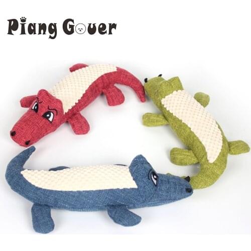 Cartoon Animal Crocodile Chew Dog Toy Pet Sounding Squeak Toys