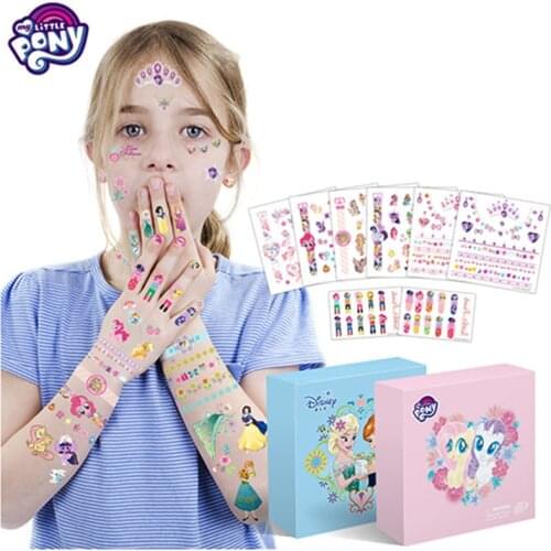 15 pcs/lot Pony girls diy cartoon Makeup box set nail stickers +Tattoo sticker +Stud drill Gift box set