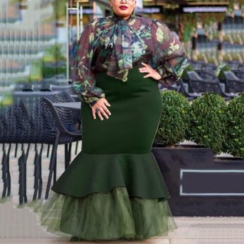 4XL 5XL Plus Size High Waist Mermaid Bodycon Skirt Elegant Office Lady Sexy 2020 Fishtail Burgundy Autumn Fall Skirt Work Office