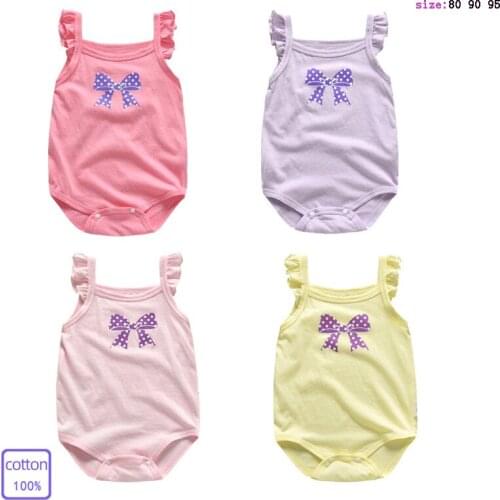 100% Cotton Baby Girl Clothes Sleeveless Summer New Kids Romper Jumpsuit Headband Playsuit For Newborn Girls Jumpsuit Clothing