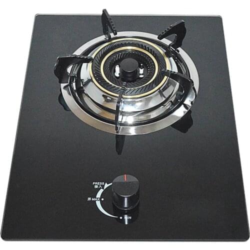 Natural gas stove, liquefied gas stove, household tempered glass, embedded pulse ignition, copper fire cover, single stove