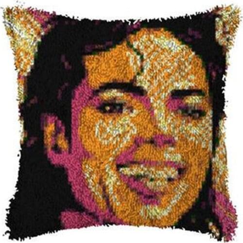 Cross stitch pillows DIY Unfinished Crocheting Yarn Mat Woman Latch hook pillow with Pre-Printed Pattern Foamiran for needlework