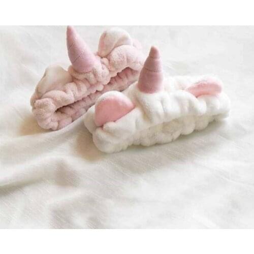Fashion Women Girls Rabbit Ears Unicorn Hairband Elastic Headdress Hair Accessories Cotton Makeup Tools