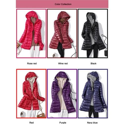 6XL 7XL Woman Duck Down Jackets Winter Plus Size Ultralight Hooded Women Down Coat Portable Long Parkas Padded Puffer Overcoat