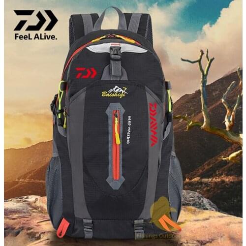 Daiwa Men/Female Backpack Outdoor Sport Mountaineering Fishing Backpack Waterproof Multi-function Zipped Cycling Shoulder Bag