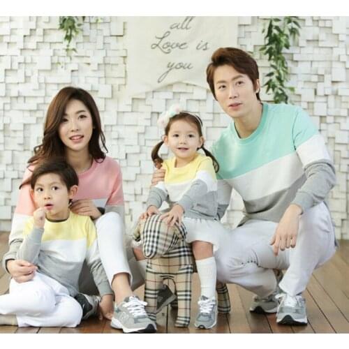 Family Matching Sweatshirt Autumn Family Look Mother Father Kids Matching Casual Long-sleeved T-shirts Couples Clothing Tops Tee