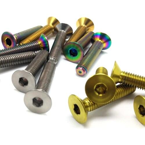 M3 m4 m5 m6 Titanium Flat Head Screw , TC4 DIN7991 Hex Socket Flat Head Bolt , E006