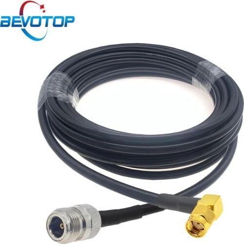 LMR200 Pigtail N Female to RP-SMA Male Right Angle RF Cable 50 Ohm Low Loss RF Extension Cord for 4G LTE Cellular Radio Antenna