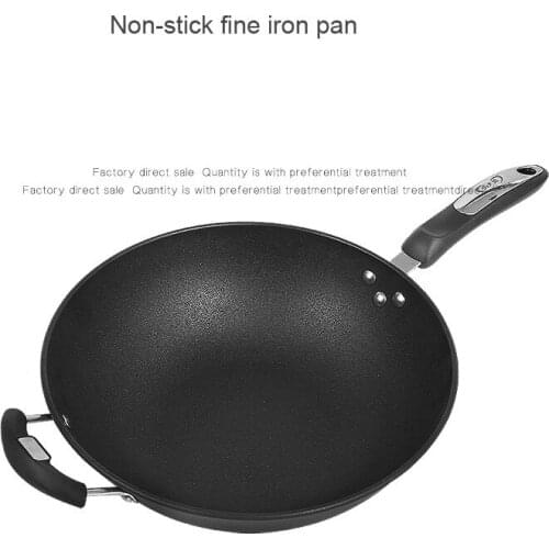 Frying Wok Non-stick Pan Shovel Resistant Back Wok 30/32/34CM Household Wok No Oil Smoke Pot Non-stick Pot Iron Pot