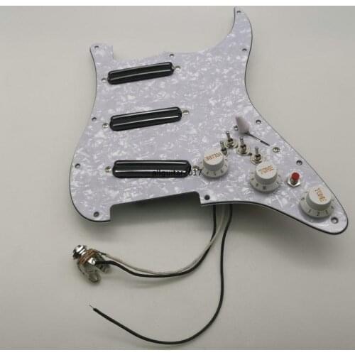Pearl White Guitar Pickup Pickguard SSH Humbucker Double Dual Track Pickups Multifunction Super Wiring Connection Assembly