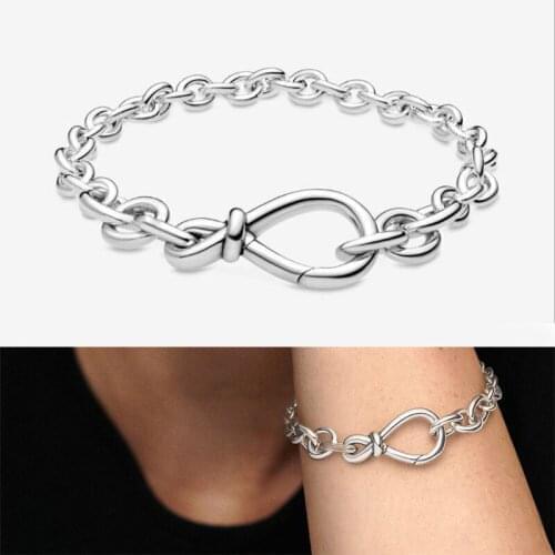 2020 New 925 Sterling Silver Pan Bracelet Eternal Symbol Flower Knot Chain Bracelet Fit European Charm Bracelets Women Jewelry