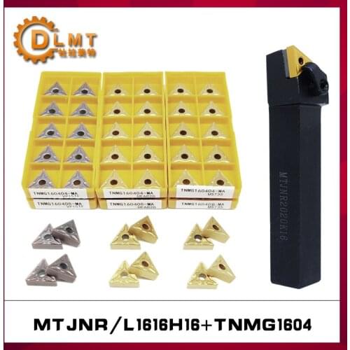 1pc Lathe tool holder MTJNR1616H16 MTJNL1616H16 +10pcs Carbide turning blade TNMG160404 TNMG160408 VP15TF UE6020 US735