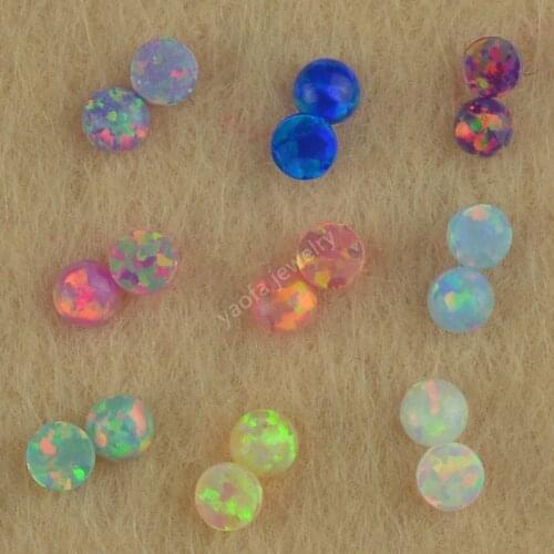 10pcs/lot Round 2.75mm small size opal cabochon flat back lab created opal gems loose stone for opal jewelry making