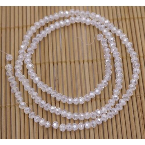 150PCS / Strand 4mm Faceted Rondelle AB Clear Czech glass Crystal Loose Beads