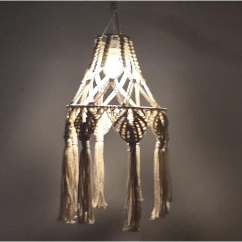 Macrame Lampshade Woven Ceiling Pendant Light Cover Modern Bedroom Decor