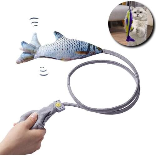 Automatic Cat Toy Interactive Catnip Smart Cat Toy Fish Plush Teaser Toys Catcher Press Airbag Manually Toy Kitten Accessories
