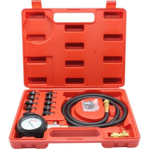 Auto Engine Cylinder Oil Pressure Tester Gauge Kit TU-12A Coupling Adapter Low Oil Warning Device Tool Set