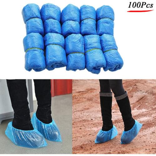 100Pcs Shoe Covers - Disposable Hygienic Boot Cover for Household, Construction, Workplace, Indoor Carpet Floor Protection